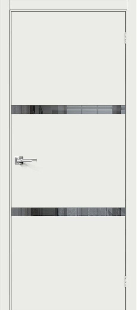 Межкомнатная дверь остекленная Браво-2.55.П White Matt (Mr.wood)