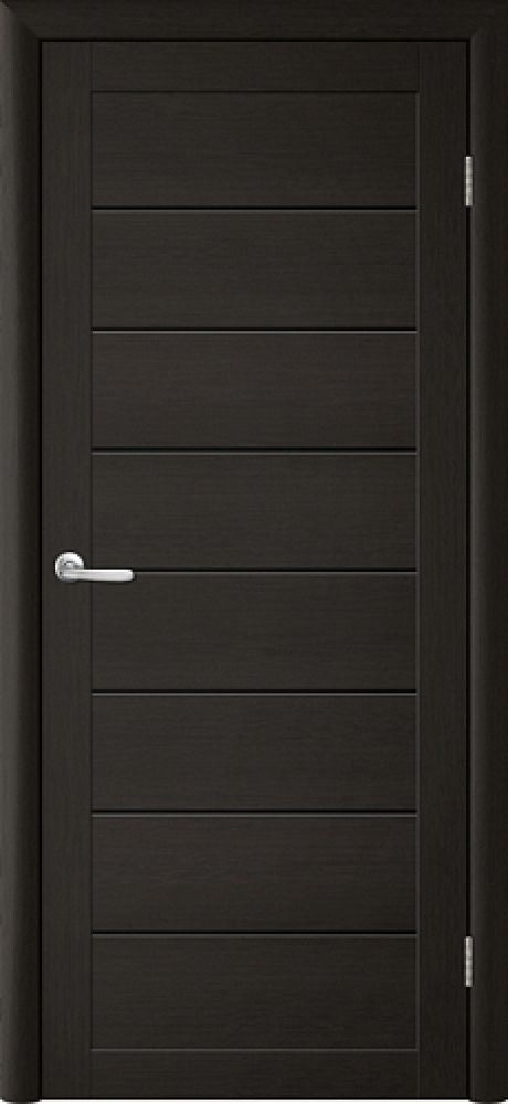 Межкомнатная дверь со стеклом Тренд Т-1 Лиственница темная Eco Tex Стекло черное (ALBERO)