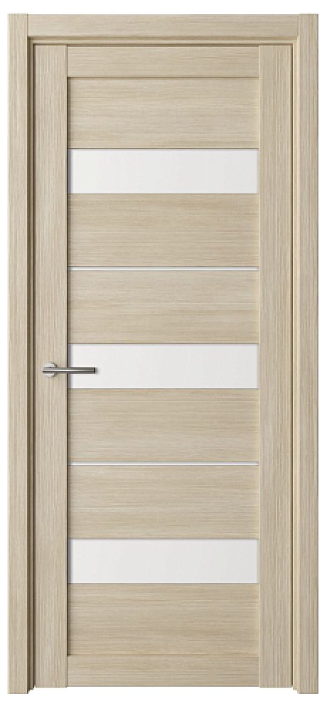 Межкомнатная дверь со стеклом Прага Лиственница мокко Эко-шпон Стекло белое (ALBERO)