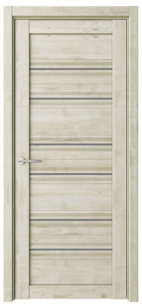 Межкомнатная дверь со стеклом Техас ширина 70 см Кремовый Soft Touch (ALBERO)