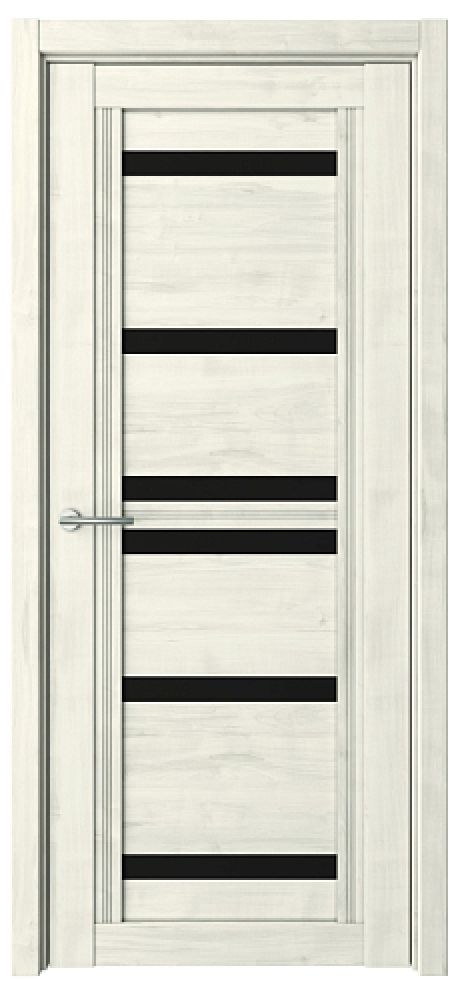 Межкомнатная дверь со стеклом Миссури Жемчужный Soft Touch Стекло черное (ALBERO)