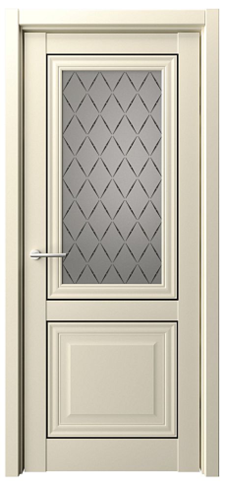 Межкомнатная дверь со стеклом Спарта-2 молдинг Сэнд Vinyl Стекло мателюкс "Лорд черный" (ALBERO)