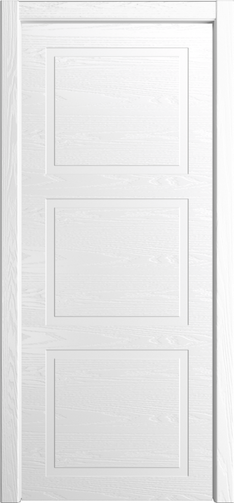 Глухая межкомнатная дверь ID-Лайн 3 Белоснежный Шпон (Мильяна)