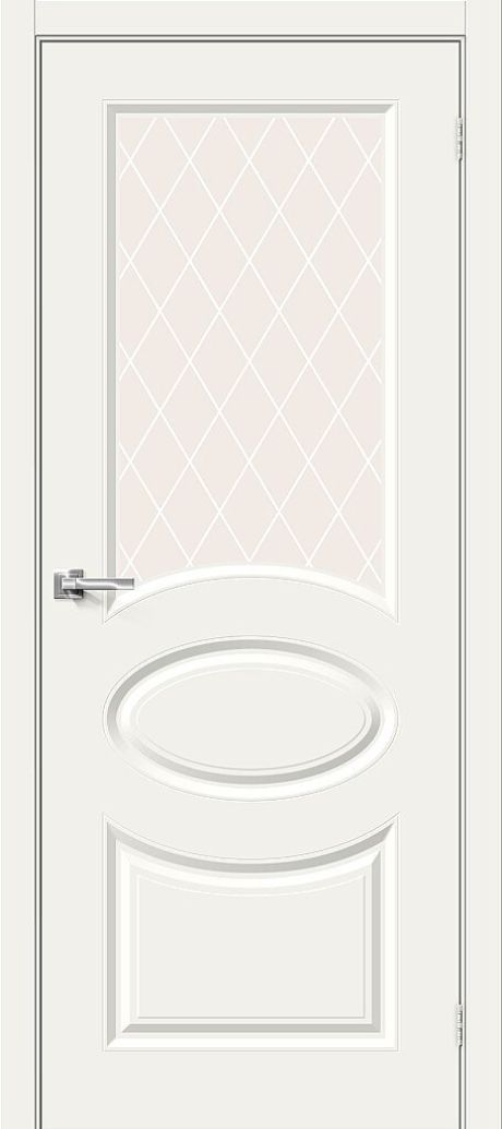 Межкомнатная дверь остекленная Скинни-21 Whitey (BRAVO)