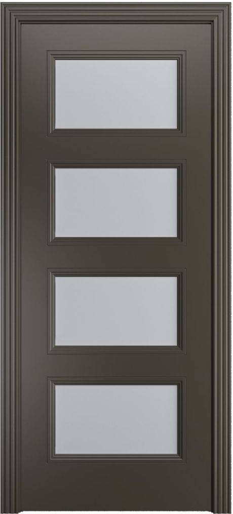 Межкомнатная дверь со стеклом Манхэттен-4 Гриджио Эмаль (Бипи Дорс)