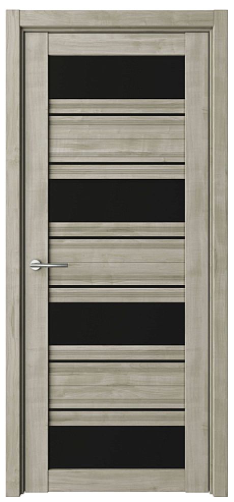 Межкомнатная дверь со стеклом Монтана Графит Soft Touch Стекло черное (ALBERO)