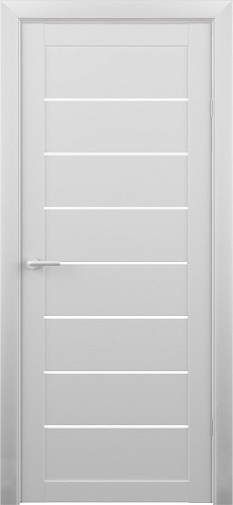 Межкомнатная дверь со стеклом Сеул Кедр снежный Эко-шпон Стекло белое (ALBERO)