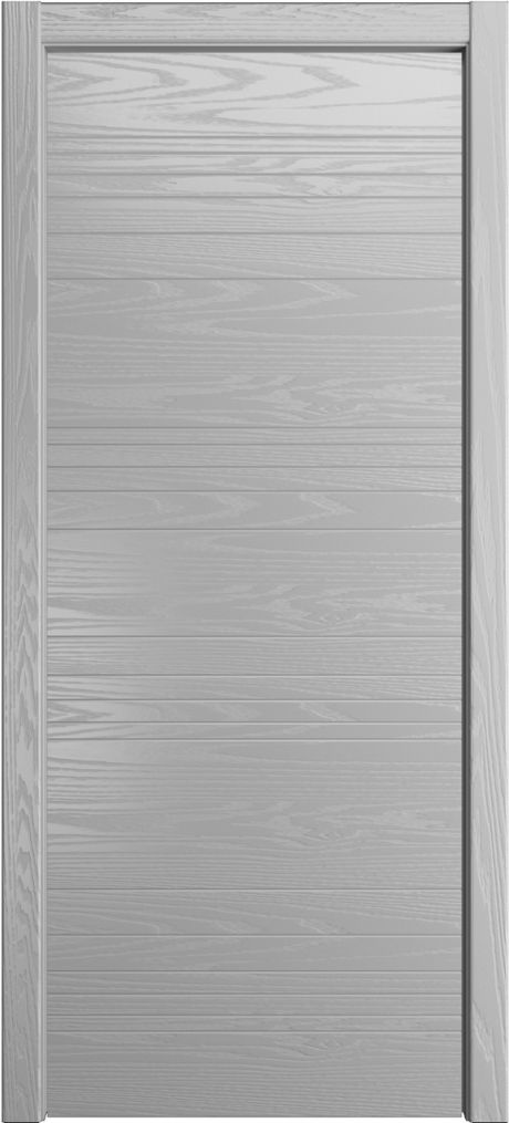 Глухая межкомнатная дверь ID-E Светло серая Шпон (Мильяна)