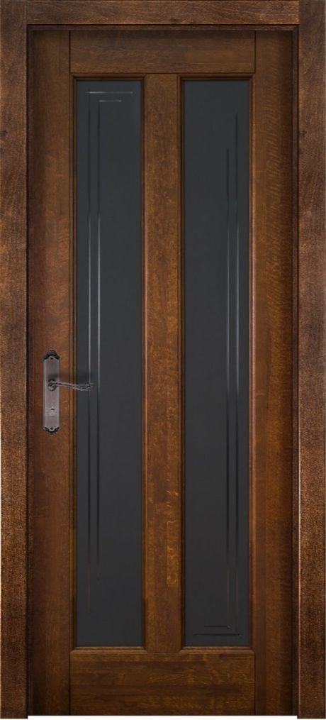 Межкомнатная дверь со стеклом Сорренто Античный орех Массив ольхи (ОКА)