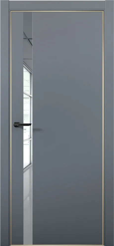 Межкомнатная дверь с зеркалом ESTETICA 07 Антрацит Кромка AL Gold (Brandoors)