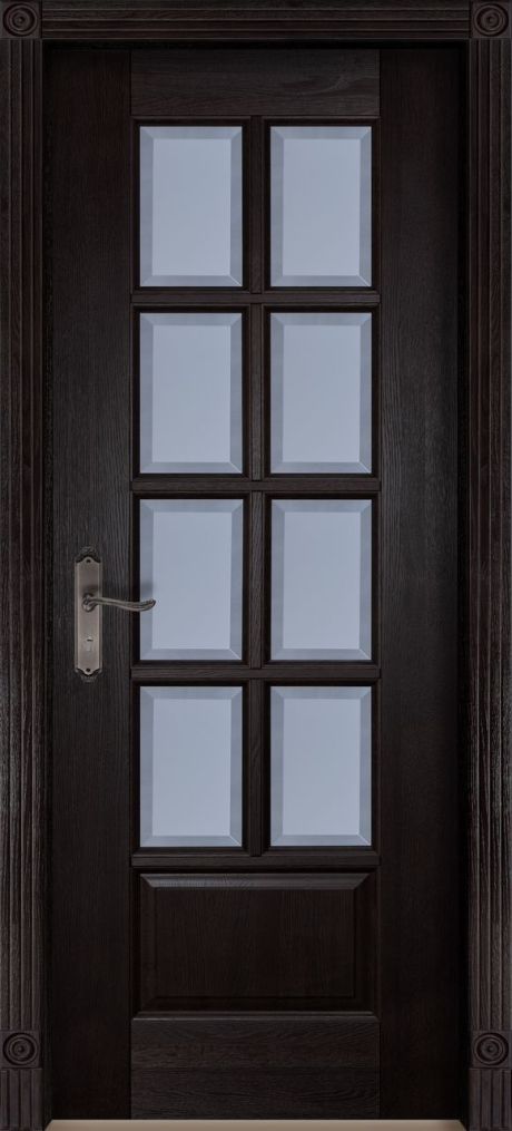 Межкомнатная дверь со стеклом Лондон Венге Массив ольхи (ОКА)