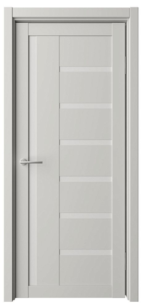 Межкомнатная дверь со стеклом Мадрид Платина Vinyl Стекло мателюкс (ALBERO)