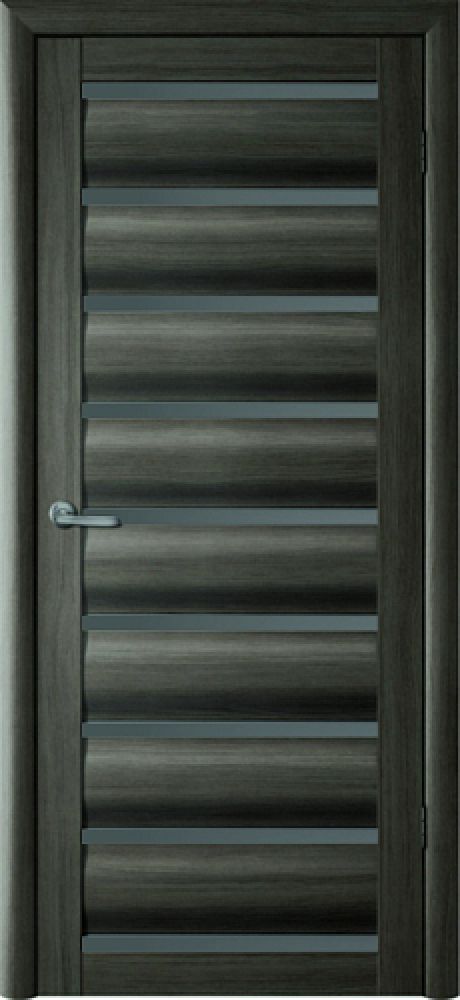 Межкомнатная дверь со стеклом Сидней Серый кедр Эко-шпон Стекло графитовое (ALBERO)