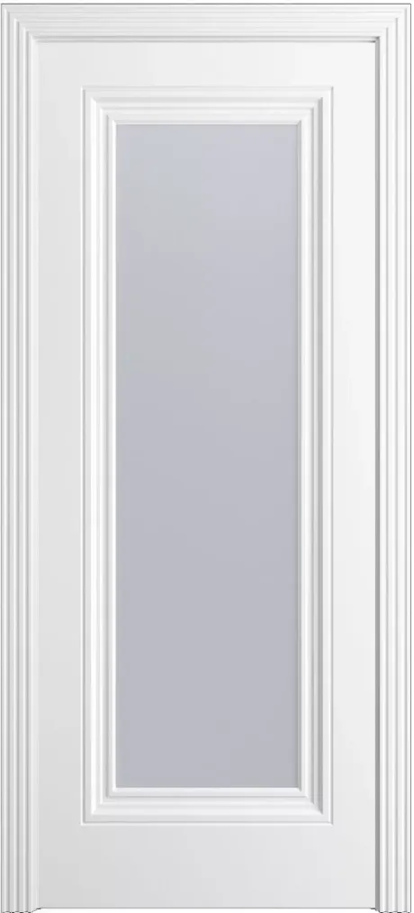 Межкомнатная дверь со стеклом Версаль-Ф Премиум Белоснежный Эмаль (Мильяна)