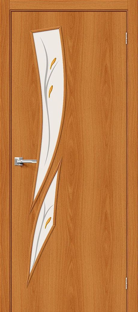 Межкомнатная дверь остекленная 8Ф Л-12 (МиланОрех) (BRAVO)