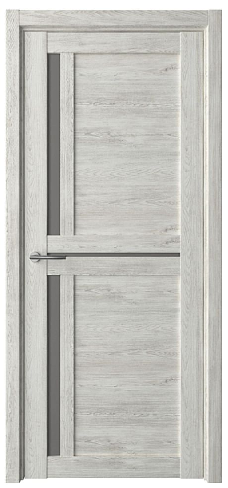 Межкомнатная дверь со стеклом Кельн Дуб нордик Эко-шпон Стекло графитовое (ALBERO)