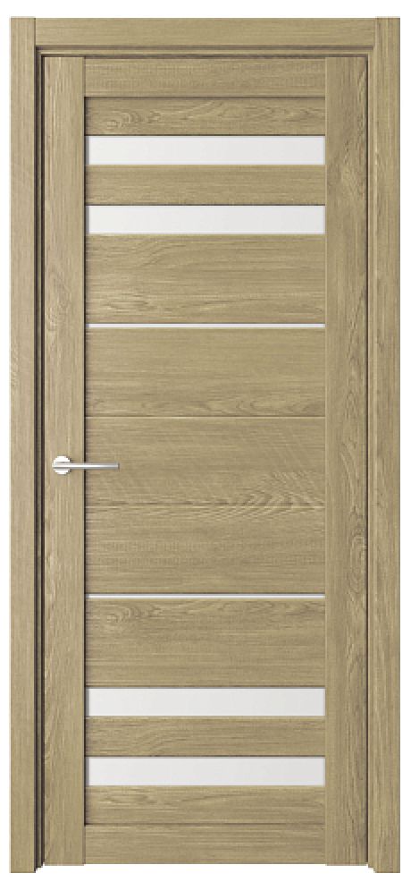 Межкомнатная дверь со стеклом Пекин Натуральный дуб Эко-шпон Стекло белое (ALBERO)