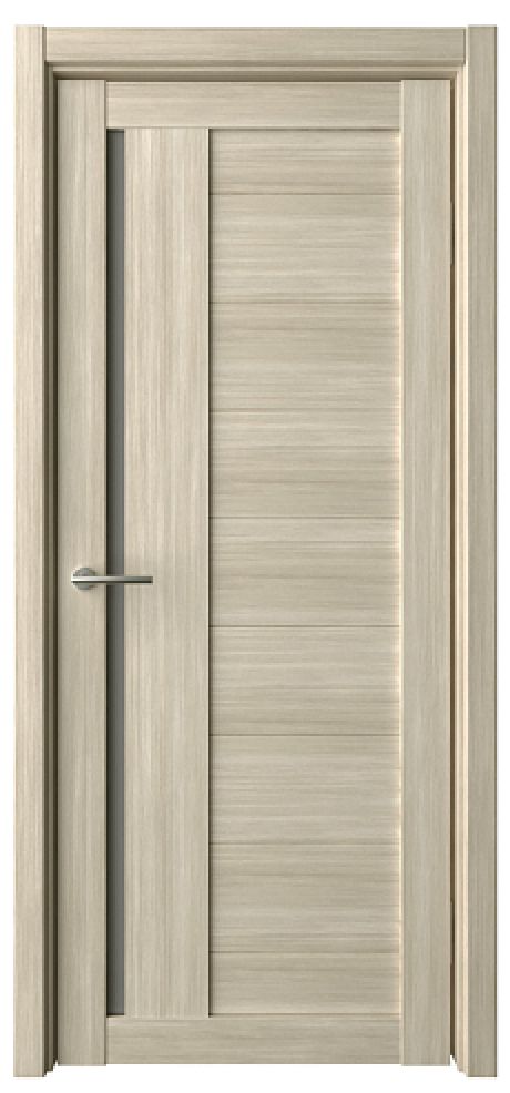 Межкомнатная дверь со стеклом Валенсия Лиственница мокко Эко-шпон Стекло графитовое (ALBERO)