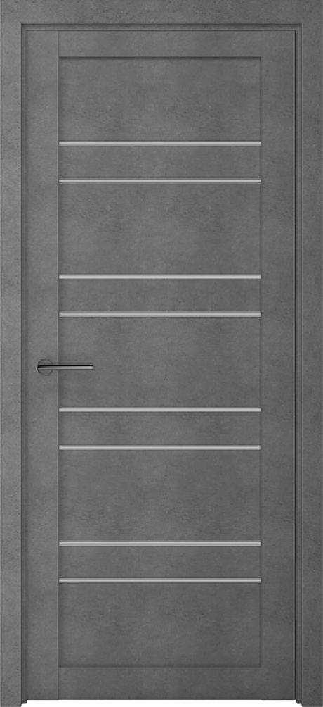 Межкомнатная дверь со стеклом Дублин Темный Бетон Стекло мателюкс (ALBERO)