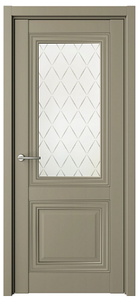 Межкомнатная дверь со стеклом Спарта-2 Серый Vinyl Стекло мателюкс "Лорд серый" (ALBERO)