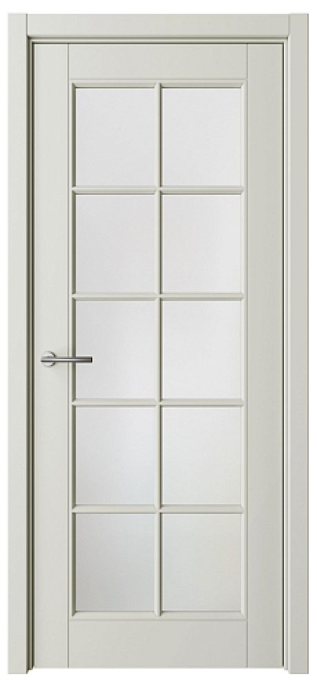 Межкомнатная дверь со стеклом ПО Классика-5 Латте Эмаль Стекло мателюкс (ALBERO)