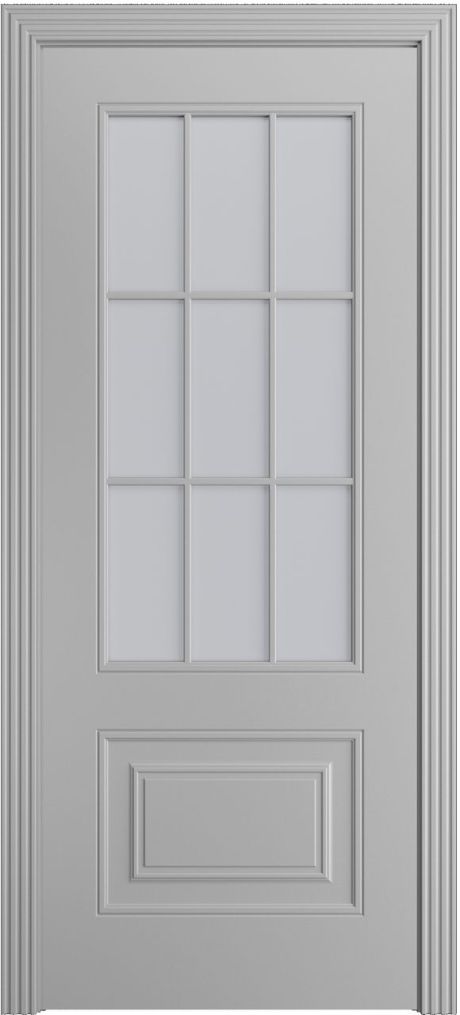 Межкомнатная дверь со стеклом Версаль-1Ф Loft (9) Светло серая Эмаль (Мильяна)