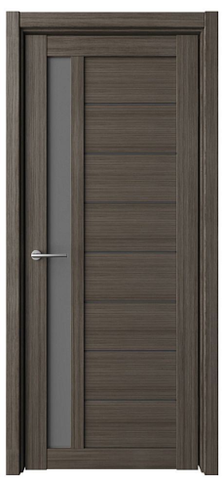 Межкомнатная дверь со стеклом Севилья Серый кедр Эко-шпон Стекло графитовое (ALBERO)