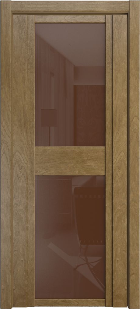 Межкомнатная дверь со стеклом QDO D Дуб янтарь Шпон (Мильяна)