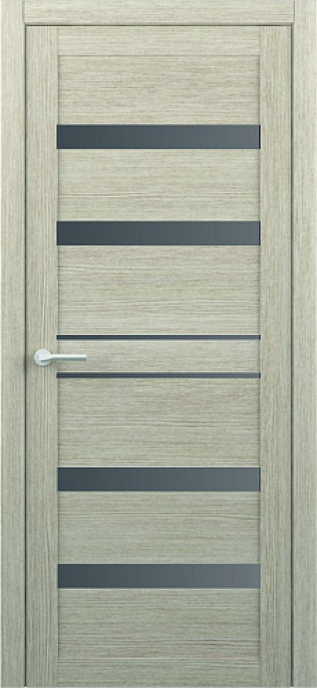 Межкомнатная дверь со стеклом Тренд-12 Акация кремовая Eco Tex Стекло графитовое (ALBERO)