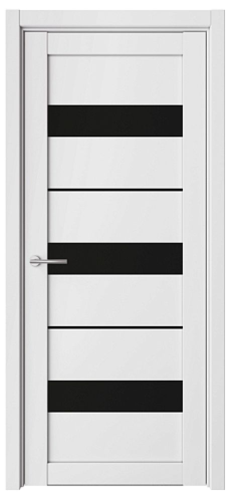 Межкомнатная дверь со стеклом Прага Белый Vinyl Стекло черное (ALBERO)
