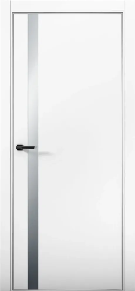 Межкомнатная дверь со стеклом ESTETICA 07 Аляска Анодированная кромка AL (Brandoors)