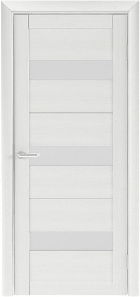 Межкомнатная дверь со стеклом Тренд Т-7 Белая лиственница Eco Tex Стекло белое (ALBERO)