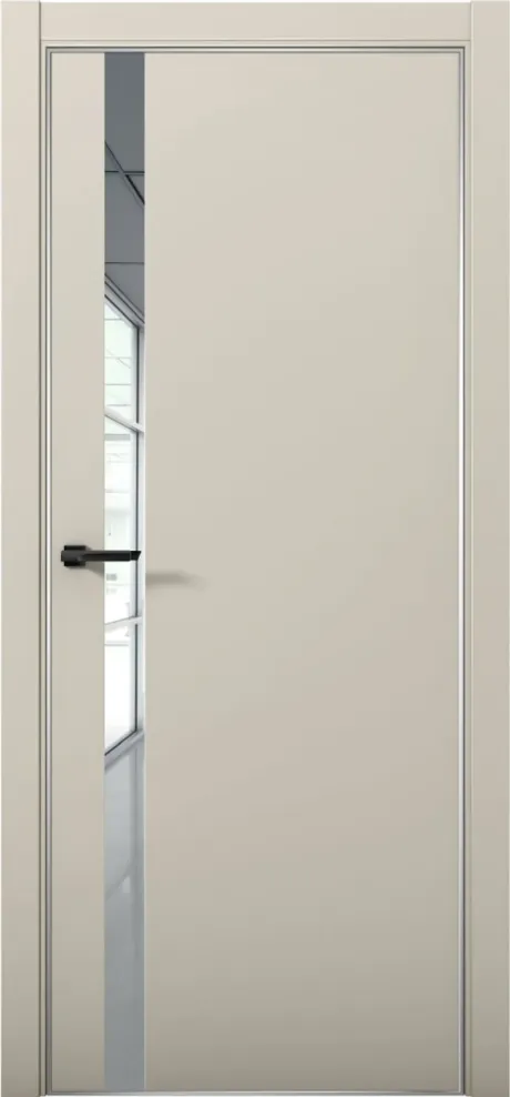 Межкомнатная дверь с зеркалом ESTETICA 07 Силк грей Анодированная кромка AL (Brandoors)