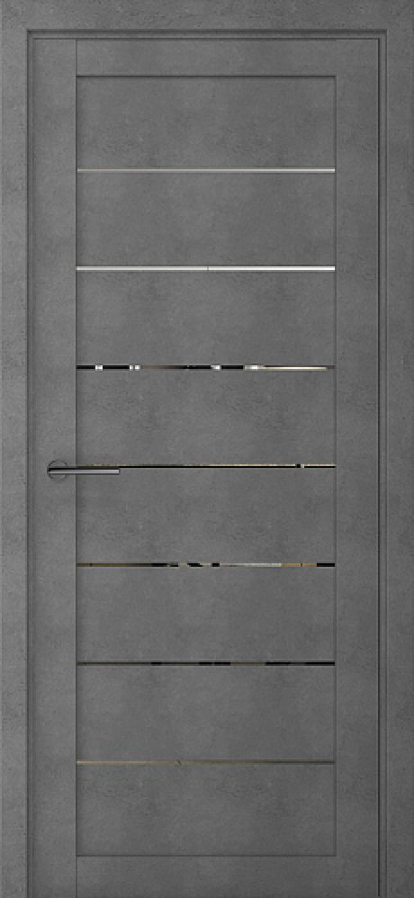 Межкомнатная дверь с зеркалом Сеул Темный Бетон Зеркало (ALBERO)