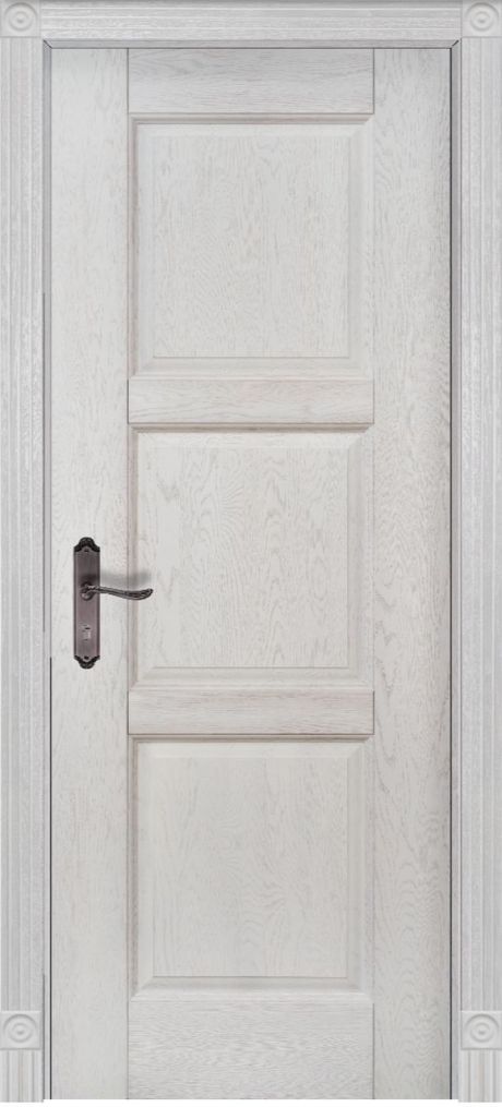 Глухая межкомнатная дверь Турин Вайт Массив дуба (ОКА)