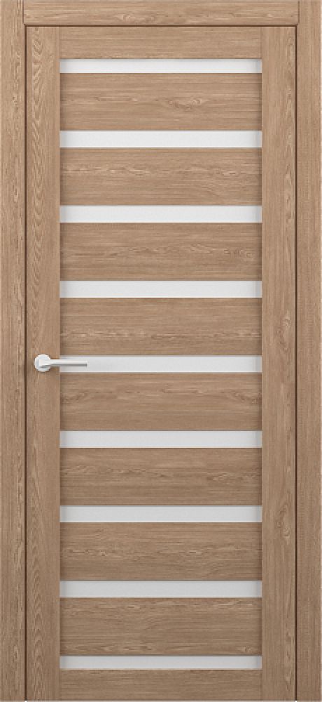 Межкомнатная дверь со стеклом Сидней Натуральный дуб Эко-шпон Стекло белое (ALBERO)