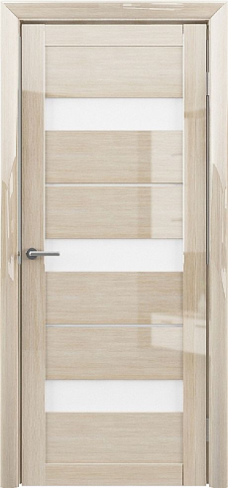 Межкомнатная дверь со стеклом Прага GL Мокко глянец Глянец Стекло белое (ALBERO)