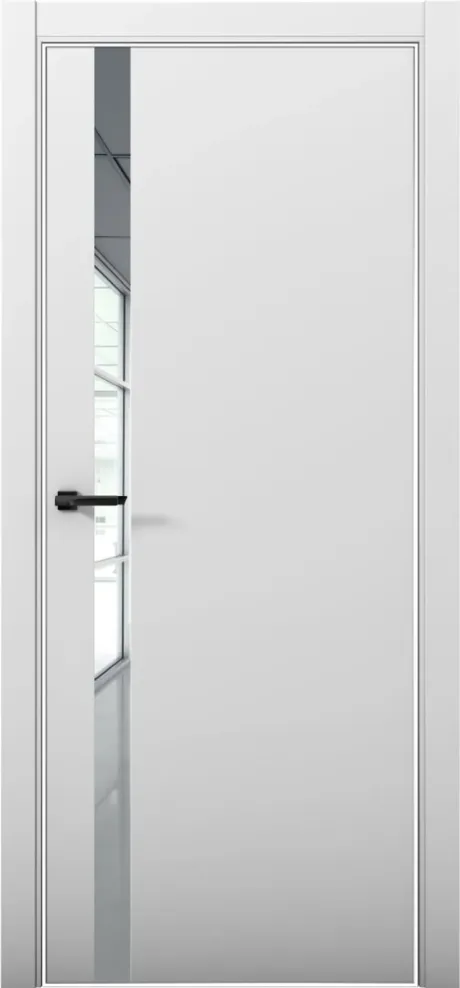 Межкомнатная дверь с зеркалом ESTETICA 07 Манхэттен Кромка AL White (Brandoors)