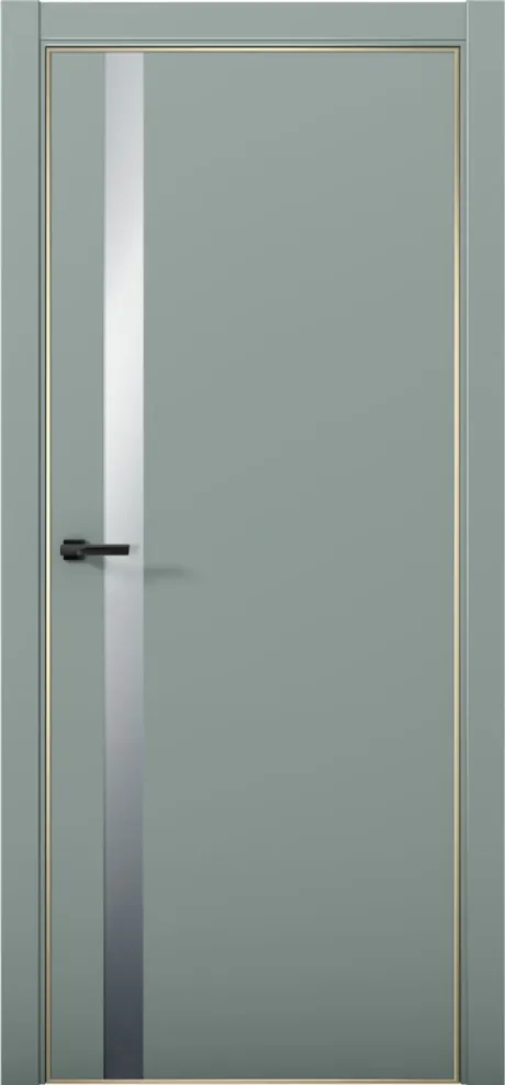 Межкомнатная дверь со стеклом ESTETICA 07 Deep Green Кромка AL Gold (Brandoors)