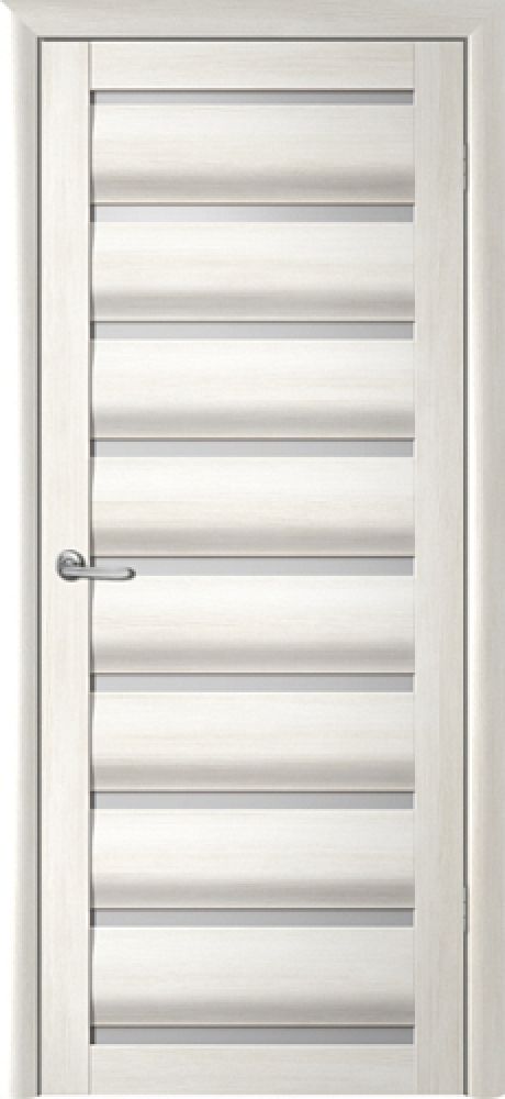Межкомнатная дверь со стеклом Сидней Белый кипарис Эко-шпон Стекло мателюкс (ALBERO)