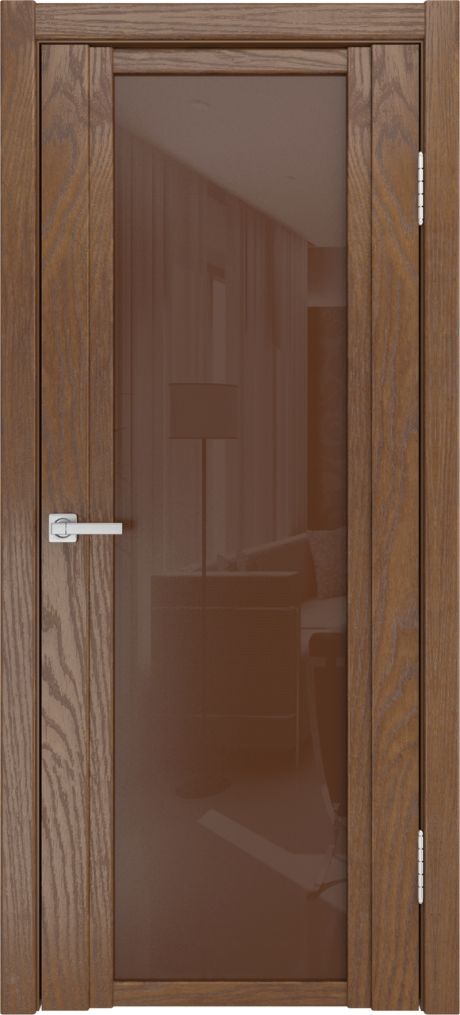 Межкомнатная дверь со стеклом QDO X Дуб мокко Шпон (Мильяна)