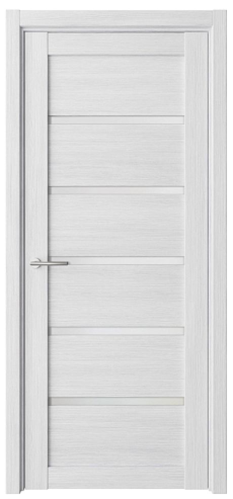 Межкомнатная дверь со стеклом Вена Кедр снежный Эко-шпон Стекло мателюкс (ALBERO)