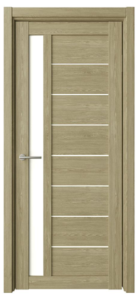 Межкомнатная дверь со стеклом Севилья Натуральный дуб Эко-шпон Стекло белое (ALBERO)