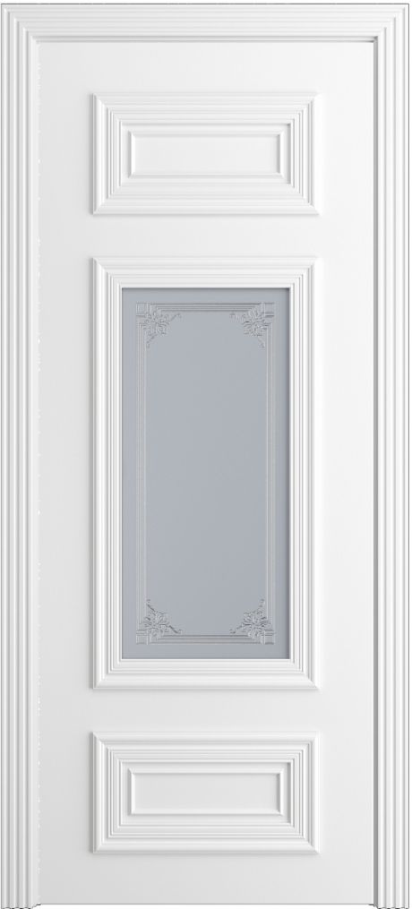 Межкомнатная дверь со стеклом Сицилия Белоснежный Эмаль (Мильяна)