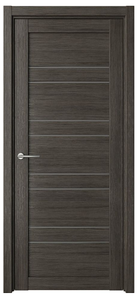 Межкомнатная дверь со стеклом Дублин Серый кедр Эко-шпон Стекло графитовое (ALBERO)