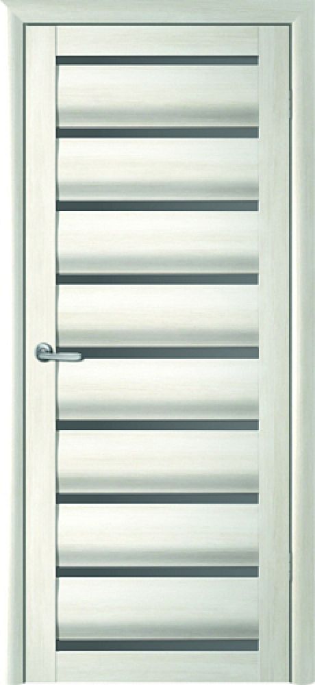 Межкомнатная дверь со стеклом Сидней Белый кипарис Эко-шпон Стекло графитовое (ALBERO)
