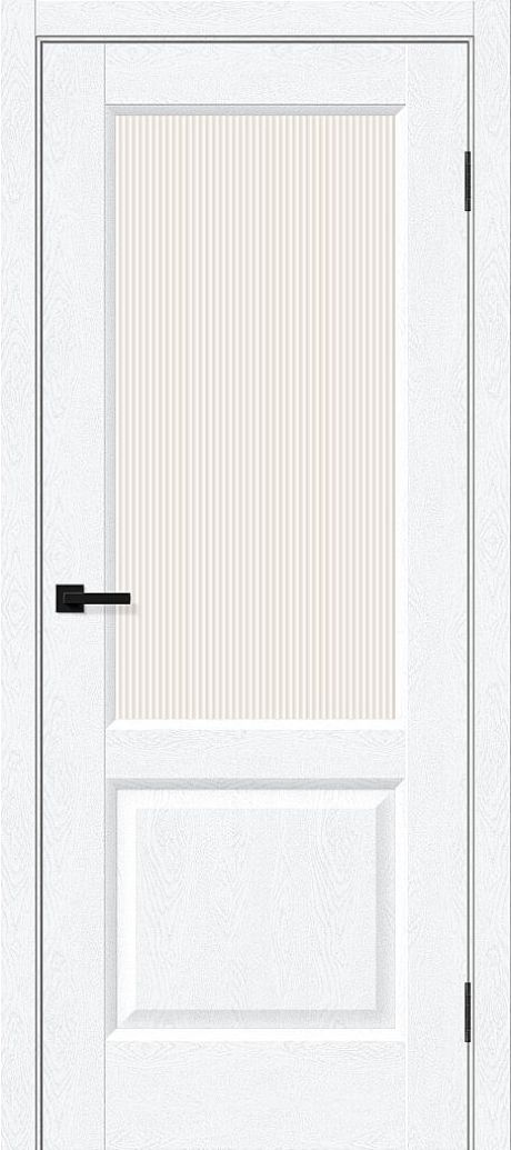Межкомнатная дверь остекленная Неоклассик-33 White Silkwood (BRAVO)