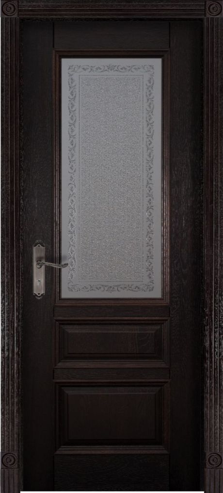 Межкомнатная дверь со стеклом Аристократ №2 Венге Массив дуба (ОКА)