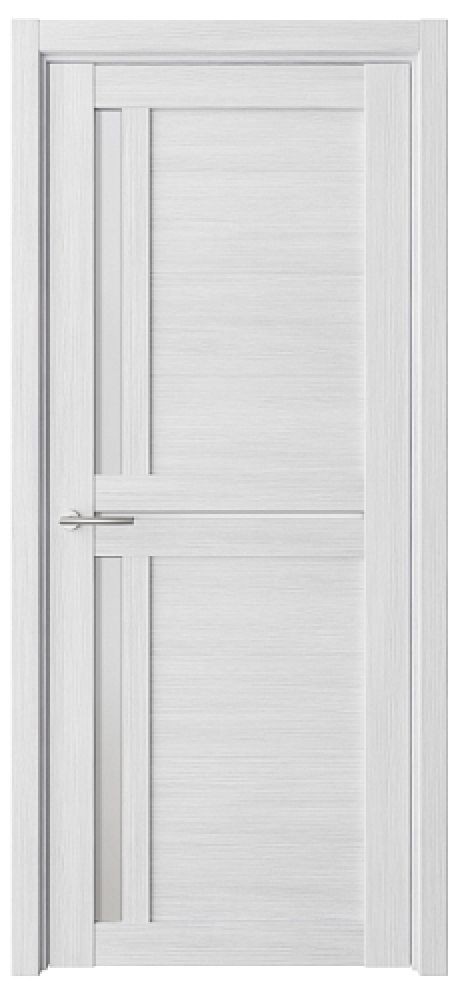 Межкомнатная дверь со стеклом Кельн Кедр снежный Эко-шпон Стекло мателюкс (ALBERO)