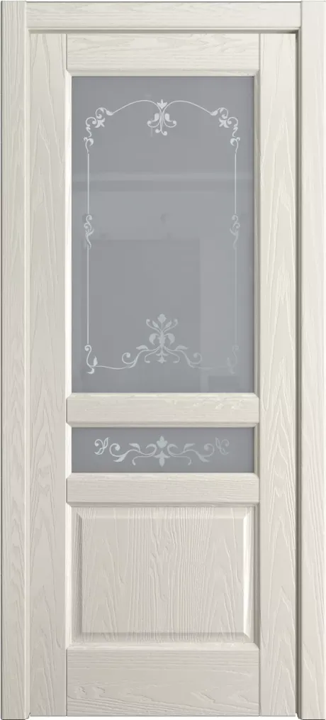 Межкомнатная дверь со стеклом Ребекка Бежевый Шпон (Мильяна)